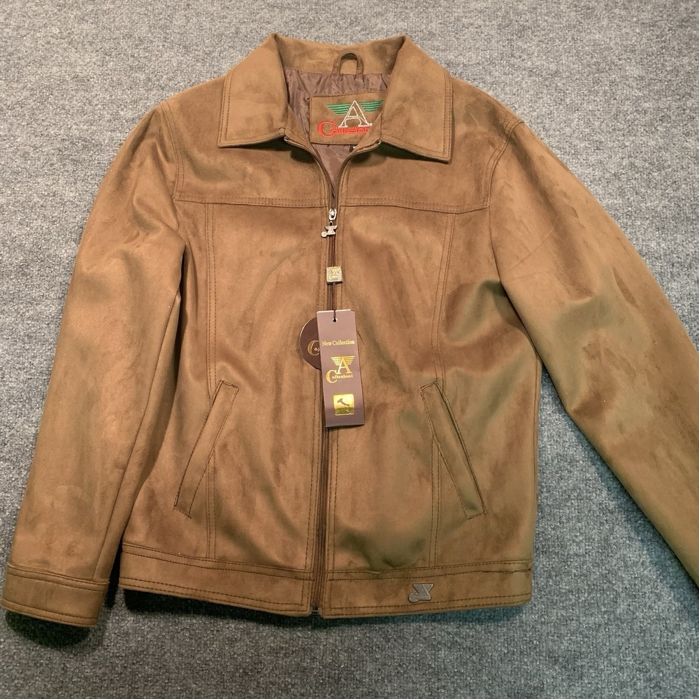 Collezioni Italian Made Suede Jacket NWT Mens M Brown Timeless European Style